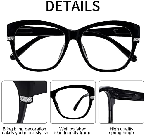 OCCI CHIARI Oversized Reading Glasses for Women Stylish Square Round Readers 1.0 1.25 1.50 1.75 2.0 2.25 2.50 2.75 3.0 3.5