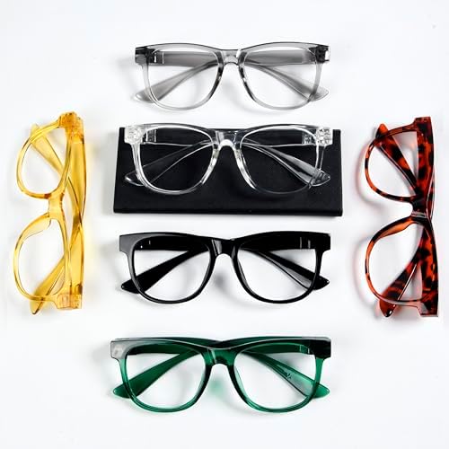 Eyekepper 6 Pack Metalless Reading Glasses with Screwless Spring Hinges Large Frame Readers for Men +2.50