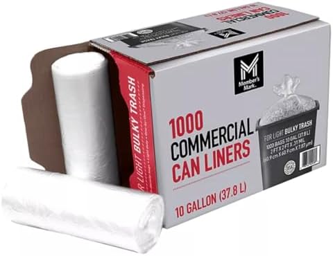 Member Mark 10-Gallon Commercial Can Liners, 1000 ct.