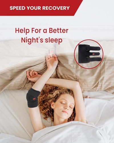 Hurmoya Elbow Brace Comfortable Night Sleep, Cubital Tunnel Syndrome, Ulnar Nerve Entrapment with 2 Removable Metal Splints for Men and Women (L)