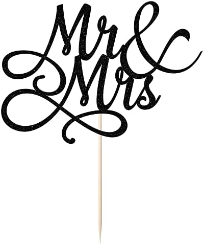 Kaoenla Mr and Mrs Cake Topper, Bride and Groom Logo Wedding, Engagement Cake Topper, Bridal Shower Party Decorations