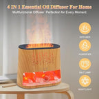 Fireplace Flame Diffuser & Himalayan Salt Lamp, 8 Colors Aromatherapy Diffuser Cool Mist Humidifier with Timer Auto Off Function for Home, Bedroom, Offie,Yoga