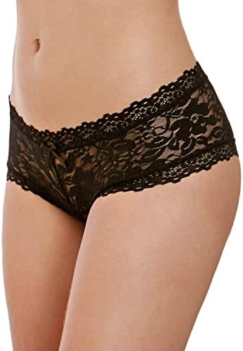 Dreamgirl Women's Sexy Fashion Lingerie, Stretch Lace Cheeky Hipster Panty