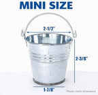 GIFTEXPRESS 12 Pack Mini Size 2.37" Tall Metal Buckets with Handles, Small Galvanized Tin Pails for Party Favor, Succulent, Wedding, Not Watertight