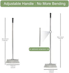 Indoor Soft Bristles Angle Sweeping Broom with Long Handle for Kitchen Hardwood Floor Cleaning (Broom)