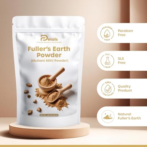 Fuller's Earth Powder for Face, Skin and Hair, Pure & Natural, Multani Mitti, Chemical Free 3.5 Oz | 100 g Pack