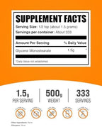 BulkSupplements.com Glycerol Monostearate Powder - Glycerol Supplement, GMS Powder - Unflavored, Food Grade & Gluten Free, 1.5g per Serving, 500g (1.1 lbs) (Pack of 1)