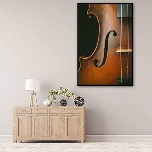 Generic Violin Canvas Wall Art Print, 16"X24", Classic Music Poster for Living Room