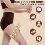 Wood Therapy Massage Tools, Wood Back Roller – Wooden Massage Roller Rope Maderoterapia Kit for Deep Tissue Relief,