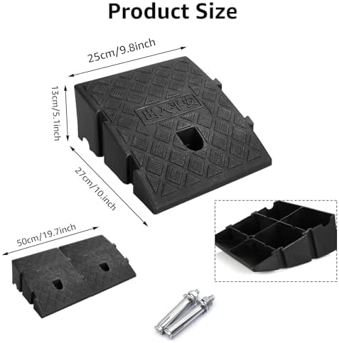 CertBuy 2 Pack Curb Ramp 5 Inch Rise, Portable Lightweight Plastic Driveway Curb ramps, Threshold Ramps Set for Loading Dock, Driveway, Sidewalk for Scooter, Wheelchair, Car, Truck, Motorcycle, Dolly