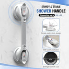 DAILYLIFE Grab Bars for Bathtubs and Showers, 15 inch Shower Handles for Elderly Suction, 300lbs Safety Shower Grab bar for Seniors and Elderly, White(1 Pack)
