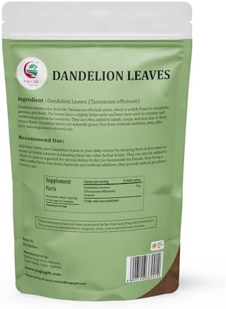 Dandelion Leaves 1 LB, 100% Natural & Pure, Ideal for Dandelion Tea, Herbal Blends & Wellness Uses, 1 LB Bulk Pack, Resealable Bag for Freshness - By Yogi’s Gift®