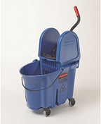 Rubbermaid Commercial WaveBrake 2.0 35 QT Down-Press Mop Bucket and Wringer, Blue, Heavy Duty Mopping/Cleaning for Professional/Janitorial Use