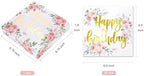 WRAPAHOLIC 50Pcs Gold Floral Happy Birthday Napkins - 3 Ply Disposable Paper Luncheon Napkin for Birthday Tableware Party Supplies - 6.5 x 6.5 In