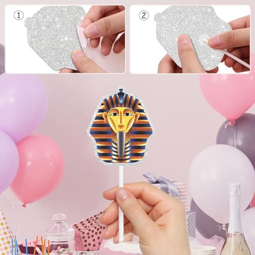 18-PCS Egyptian Cupcake Toppers Set Kids Mummies and Sphinx Themed Happy Birthday, Suitable for Egyptian theme party, baby shower party, boys and girls birthday party tutankhamen decorations. LIANGSS