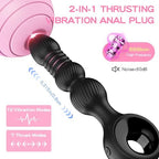 Thrusting Vibrating Anal Plug, Wordone Anal Beads with 10 Vibrations&7 Thrust Prostate Massager Adults Toys, Male Sex Toys Vibrating Butt Plug, Anal Toys Bullet G-Spot Vibrator for Men Women Couples
