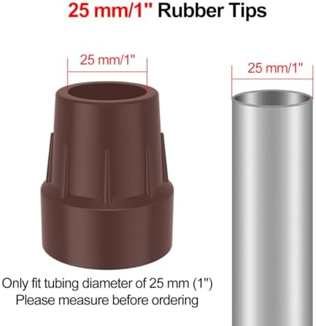 supregear Cane Tips 1 inch, Heavy Duty 1 Inch Walking Cane Tips Replacement of Rubber Tips 25mm/1", 2-Pack