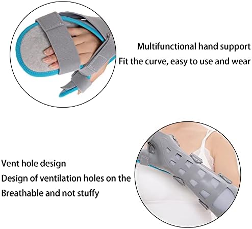 Stroke Hand Splint Resting Hand Splint Soft Resting for Flexion Contractures Comfortably Stretch and Rest Arthritis Tendonitis Carpal Tunnel Pain Functional Sprains Fractures,Right Hand