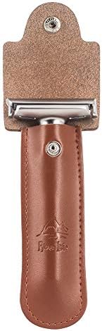Double Edge Leather Razor Case -Genuine Leather Double Edge Safety Razor Perfect for Any Safety Razor. Keeps Your Razor and Razor Blade Safe. Extra Wide top to fit All Kinds of Razors