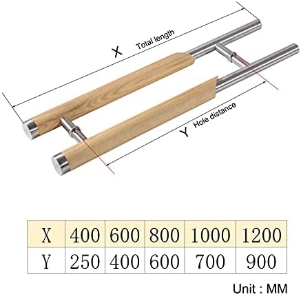 Glass Door Handle,Simple Solid Wood Glass Door Handle,Log Door Handle,Framed Sliding Door Armrest,Stainless Steel Door Knobs/B/600Mm