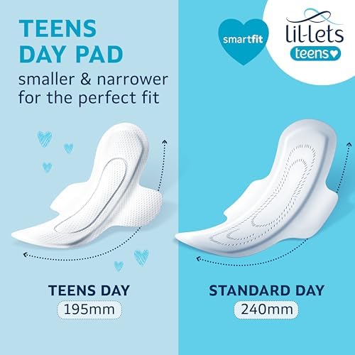 Lil-Lets Teens Day Pads with Wings - 70 Count Period Pads - Thin, Super Absorbent Sanitary Napkins, Soft & Breathable, Fragrance-Free - First Periods, Light to Medium Days *Packaging May Vary*
