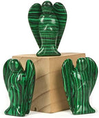 Justinstones Carved Synthetic Malachite Gemstone Peace Angel Pocket Guardian Angel Healing Statue 2 inch