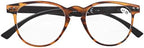 Eyekepper 4-Pack Round Full Coverage Ultrathin Flex Frame Reading Glasses Readers Amber Frame Black Arms +0.5