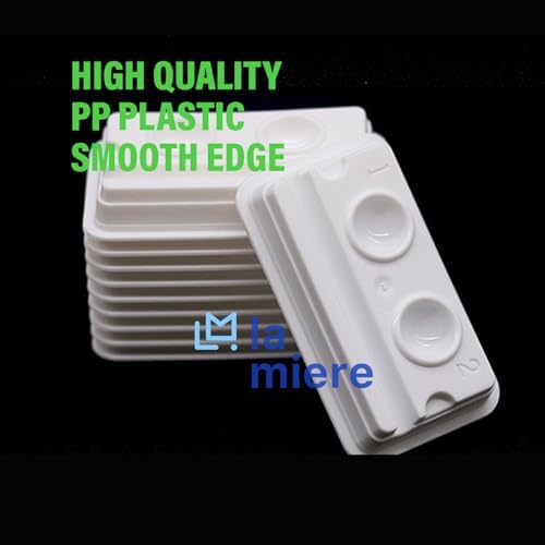 200 PCS Dental Disposable 2 Hole Mixing Wells, PMU Practice Kit, PMU Ink Tray, Microblading & PMU Pigments, Pigment Cups, Microblading Supplies (White, 200)