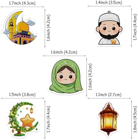 50 PCS Edible Ramadan Cake Toppers Wafer Paper Mosque Lantern Crescent Moon Halal Cupcake Toppers Edible Eid Mubarak Party Decorations for Islamic Muslim Theme Ramadan Kareem Party Supplies