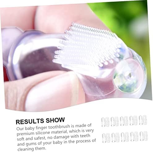 10sets Boy Girl Finger Toothbrushes Food-Grade Silicone Oral Accessories for Mouth Cleaning with Storage Cases Massaging Bristles for Teeth and Gum Care
