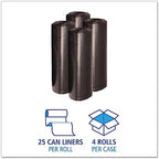 Boardwalk BWK519 SH-Grade Repro Can Liners, 38 "x 58", 60gal, 1.2mil, Black, 10 Bags per Roll (Case of 10 Rolls)