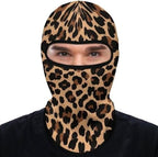 Men’s Lightweight Ski Mask Balaclava, Leopard Cheetah Print Sun Shield Face Cover for Outdoor Sports, Motorcycle Accessories, Dust Proof Reusable Neck Gaiter
