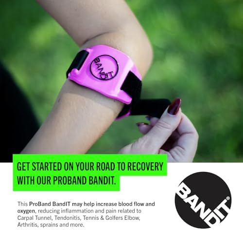 BandIT PINK - Compression Arm Band for Elbow & Forearm - Helps Relieve Pain & Swelling - For Carpal Tunnel, Tendonitis, Tennis & Golfers Elbow, Sprains, Arthritis & More - Latex-Free - One Size Fits