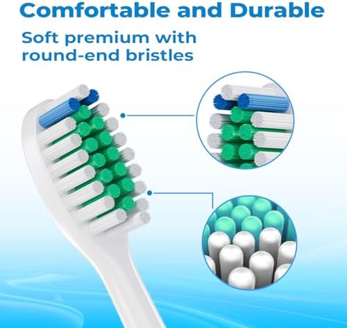 Replacement Toothbrush Heads for Philips Sonicare, Electric Toothbrush Head C1 Compatible with 1100/4100/5100/5300/6100/7500/9300 and More Click-on Handles, 4 Pack