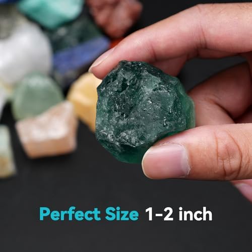 5 lbs Rocks for Tumbling, Mix Large 1-2 Inch Crystals and Healing Stones, Raw Gemstones for Polishing Wicca & Reiki Crystal Healing, Rough Rock for Collection, Decoration