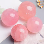 6-7CM/2.36-2.76inch Natural Crystal Ball Rose Quartz Sphere Polished Divination Ball Decorative Sphere Healing Crystals Ball Stone Crafts Home Decor Ornament Gifts(Pink Crystal, 60-70mm)