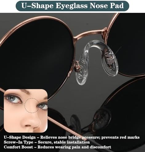 15PCS Nose Bridge for Glasses, 3 Sizes Silicone U Shaped Eye Glass Pads, Anti-Slip Silicone Nose Cushions Replacement for Eyeglasses Sunglass Repair Kit, Clear