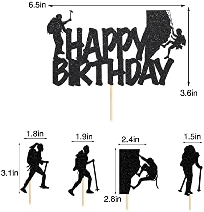 17-Piece Rock Climbing Cake Topper - Rock Climbing Theme Cake Decoration for Birthday Parties
