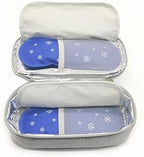 Insulin Cooler Travel Case with 2 * 120g Ice Packs – Insulated Medication Travel Bag for Insulin Pens, Ozempic, Mounjaro & Diabetic Supplies – Portable Medical Cooler with Secure Zipper Pouch (Grey)