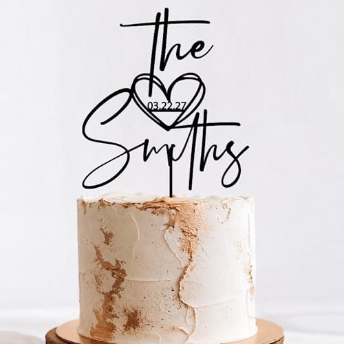 Wedding Cake Toppers, Wedding Cake Toppers Bride and Groom, Custom Cake Topper, Customize Your Own Anniversary Mr and Mrs Cake Topper,Rustic cake topper,Date wedding Cake topper. Wooden Cake topper