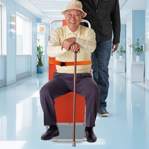 Rescue Stair Stretcher Chair, Load 350.53 Lbs Aluminum Alloy Foldable Chair Stretcher with 2 Wheels, EMS Stair Chair, for Hospitals, Firefighters, Ambulance Stretcher, Disabled