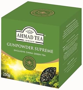 Ahmad Tea Green Tea, Gunpowder Loose Leaf, 500g - Caffeinated & Sugar Free