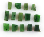 CRYSTALIS 100cts Natural Green-Jade Raw Crystals, Loose Gemstone Wholesale Bulk Rough Jewelry Making Supply, Chakra And Healing Stones, Wire Wrapping, DIY, Tumbling, Gem Collection, 10-15mm