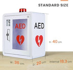 First Aid AED Defibrillator Storage Cabinet, with Key and Alarm, Acrylic Transparent Window for Home, Office, Hospital and Public Places