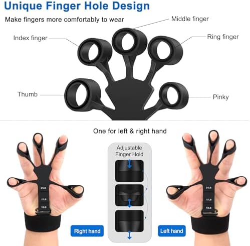 Grip Strength Trainer - Double-Sided Finger Exerciser and Hand Strengthener for Hand Therapy, Rock Climbing - Relieve Pain for Arthritis, Carpal Tunnel