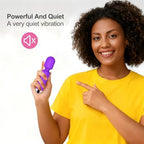 Mini Cordless Massager - 8 Intensity Levels & 20 Quiet ＆ Waterproof Vibration Modes, Handheld Wand Massage for Neck, Back, Shoulder, Muscle Pain Relief (Purple)
