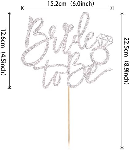 1 Pack Bride to Be Cake Topper Silver Glitter Ring Cake Pick Bride to Be Cake Decoration Wedding Bachelorette Bridal Shower Theme Party Cake Decoration Supplies