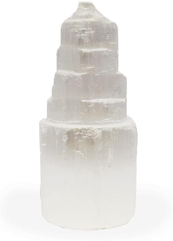 Selenite Tower / 4'' Tall / 1pc / Crystals and Healing Stones, Spiritual Gifts, Reiki, Chakra, Yoga, Meditation Accessories/Torre de Selenita