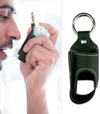 Convenient PU Leather Inhaler Travel Case Portable Holder for Daily Use and Indoor Activities with Metal Buckle
