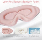 Sleep Mask 3D Eye Mask for Sleeping 100% Light Blocking Eye Covers with Adjustable Strap Night Blindfold for Women Memory Foam Pink